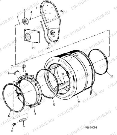 Взрыв-схема стиральной машины Electrolux WT410 - Схема узла Drum